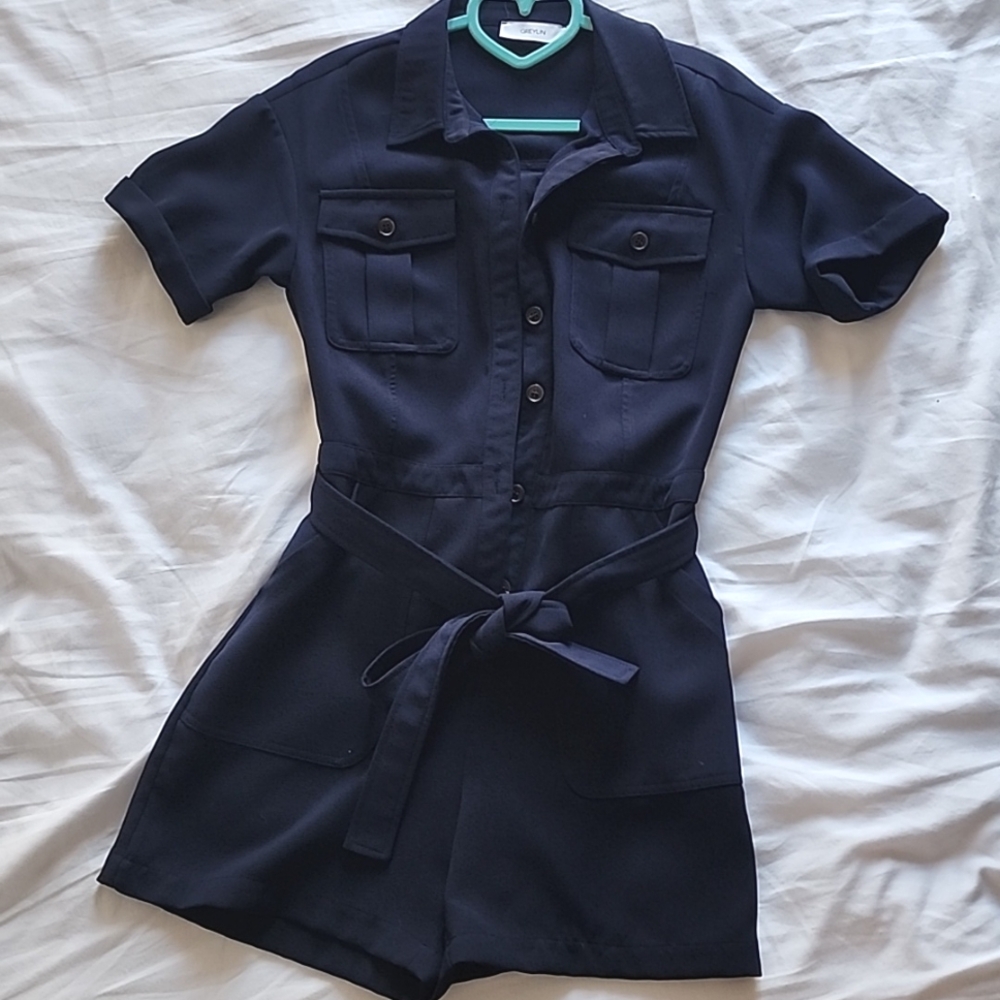 Greylin Navy Romper